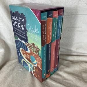 Nancy Drew Mystery Stories Books 1-4  Hardcover Carolyn Keene With Case VGC